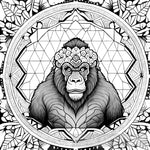 Crowned Majesty With A Mountain Gorilla Animal Ai Art