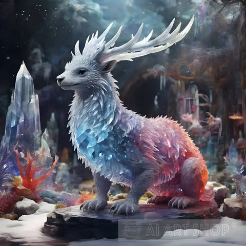 Crystal Dragon Sculpture Animal Ai Art