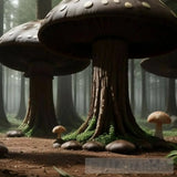 Cursed Forest Guarded By Giant Mushrooms Landscape Ai Art