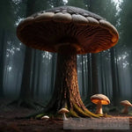 Cursed Forest Guarded By Giant Mushrooms Landscape Ai Art