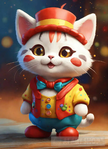 Cute And Adorable Cat Cartoon Ai Painting