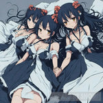 Cute Anime Maids Holding Hands In Bed Ai Artwork