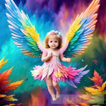 Cute Baby Angel With Wings Ai Painting