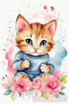 Cute Baby Cat Watercolor Sublimation Clipart Animal Ai Art