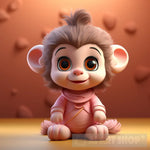 Cute Baby Monkey Animal Ai Art