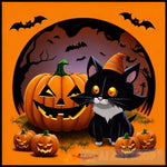 Cute Black Kitty For Halloween Ai Artwork