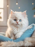 Cute Cat Fluffy Adorable Charmy Soft White Animal Ai Art