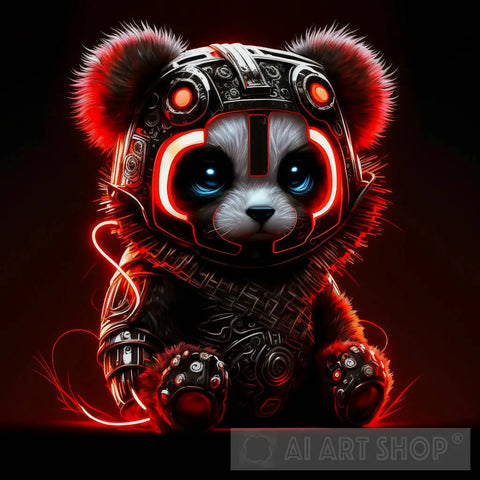 Cute Chibi Panda In Armor Animal Ai Art