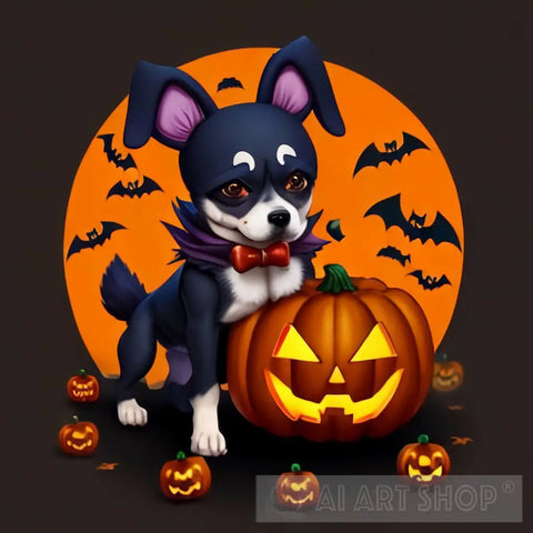 Cute Dog Halloween 1St Concept Ai Artwork