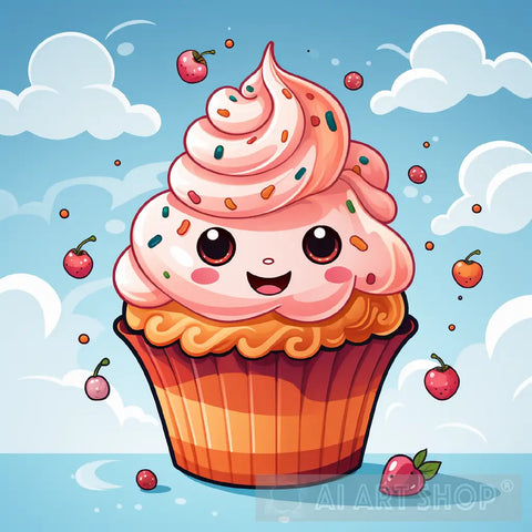 Cute Ice Cream Cup Ai Painting