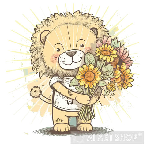 Cute Lion Animal Ai Art