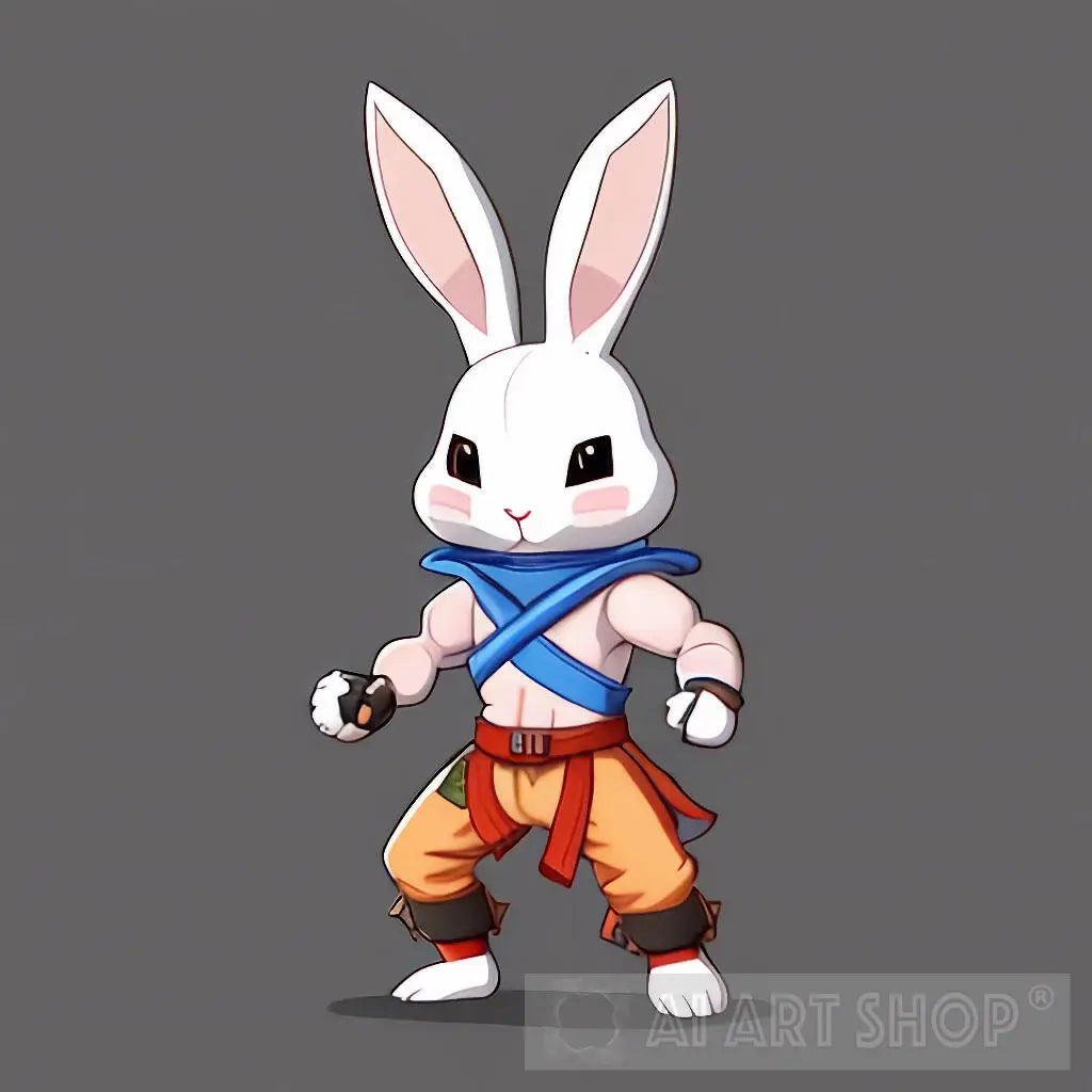 Cute Mini Rabbit Character Fighter 1st Concept