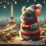Cute Mouse In Christmas Sweater Ai Painting