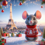 Cute Mouse In Christmas Sweater Ai Painting