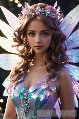 Cute Purple Fairy Ai Artwork