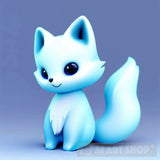 Cute White Fox Ai Artwork