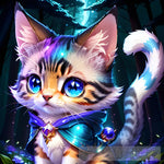 Cute Wizard Cat Animal Ai Art