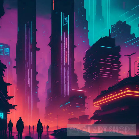 Cybercity Nightscape: A Futuristic Dystopia Ai Artwork