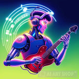 Cybernetic Musician Creating Otherworldly Tunes Portrait Ai Art