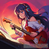 Cybernetic Musician Creating Otherworldly Tunes Portrait Ai Art