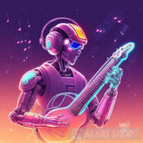 Cybernetic Musician Creating Otherworldly Tunes Portrait Ai Art