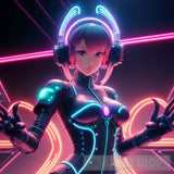 Cybernetic Musician Creating Otherworldly Tunes Portrait Ai Art