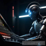 Cybernetic Musician Creating Otherworldly Tunes Portrait Ai Art