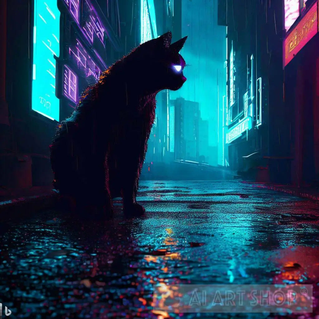 cyberpunk, cat