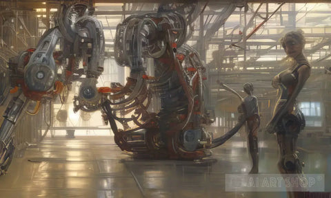 Cyberpunk Factory Machinery Architecture Ai Art