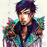 Cyborg Male With Floral Collar Portrait Ai Art