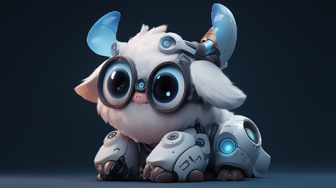 Cute cartoon sci-fi intelligent robot