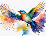 Watercolor vibrant bird