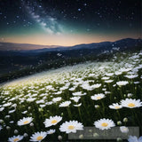 Daisy Field At Night Ai Artwork