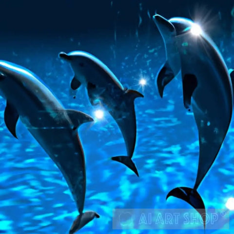 Dancing Dolphins Animal Ai Art