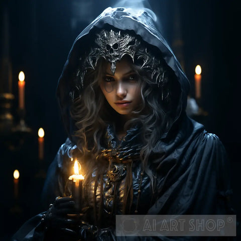 Dark Maiden Witch Portrait Ai Art