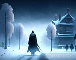 Dark Streets Of Snow Landscape Ai Art