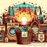 Day And Laundry Basket Ai Artwork