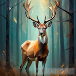 Deer In A Forest Animal Ai Art