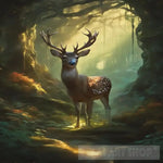 Deer In A Forest Animal Ai Art