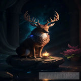 Deer In A Forest Animal Ai Art