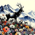 Deer In Flowers Ai Painting