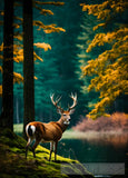 Deer In The Middle Of Nature Animal Ai Art