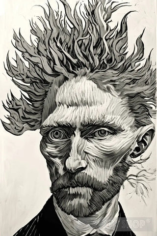 Depression Of Vincent Van Gogh Portrait Ai Art