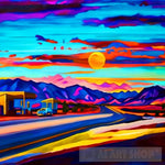 Desert Road Stop Landscape Ai Art