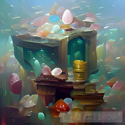 Diamond Fortess Under The Sea Ai Artwork