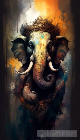 Divine Rhythms: Abstract Ai Rendition Of Lord Ganesha Art