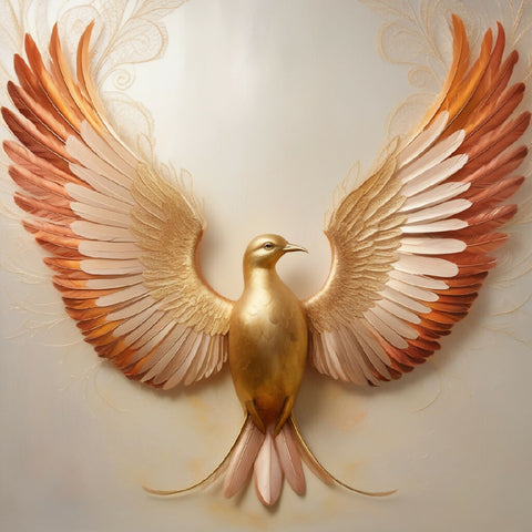 Golden Bird With Angel Wings