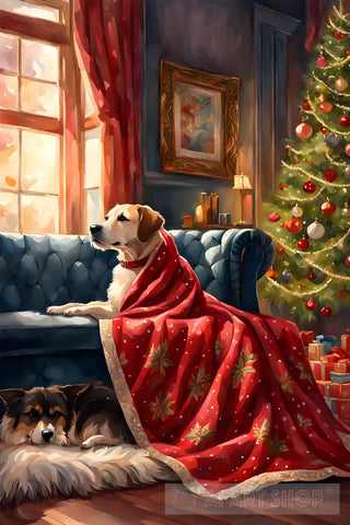 Dog At Xmas Eve Ai Artwork