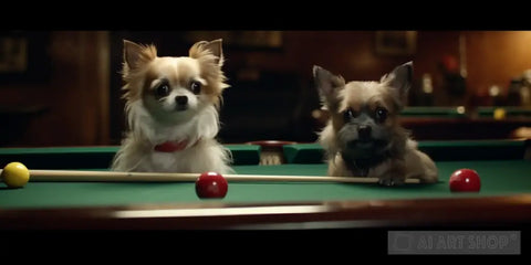 Dogs Do Snooker Animal Ai Art