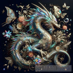 Dragon And Flowers Ai Artwork